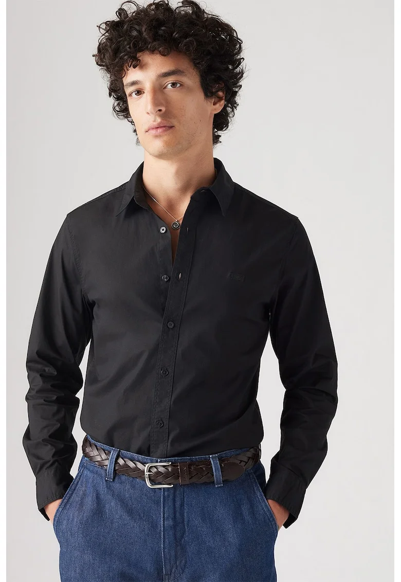 Camasa uni slim fit, Negru
