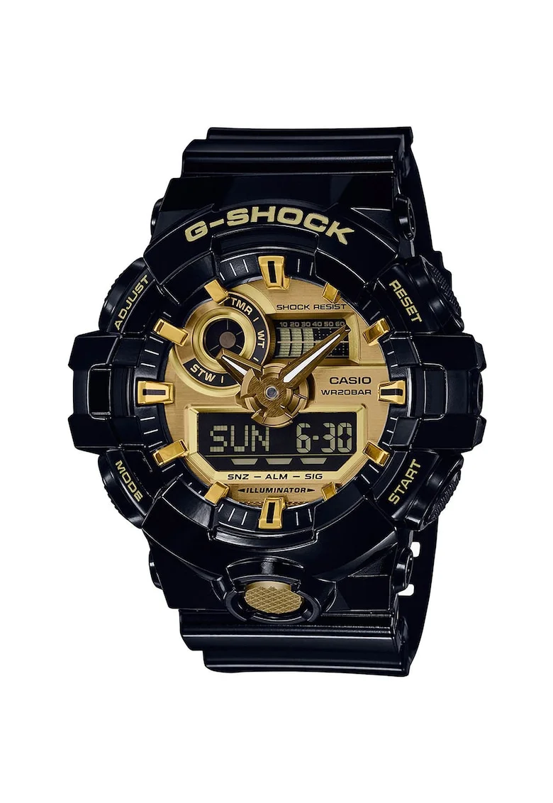 Ceas cronograf G-Shock, Negru/Auriu