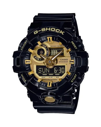 Ceas cronograf G-Shock, Negru/Auriu