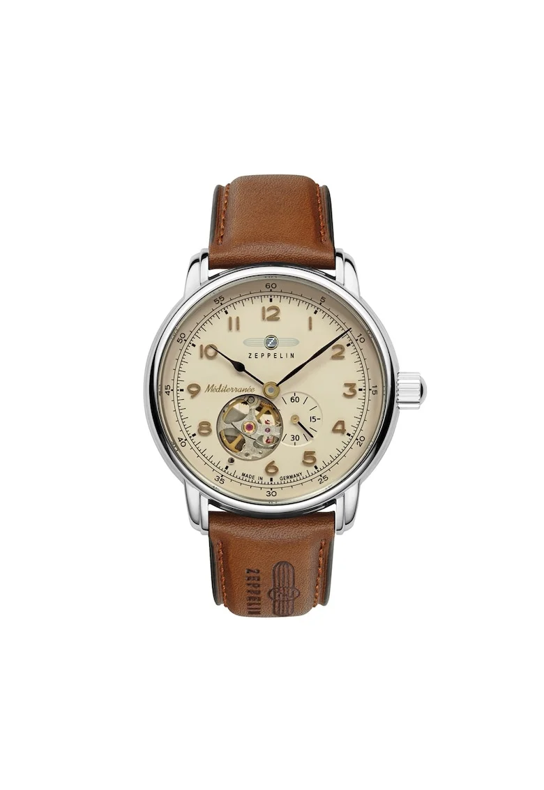 Ceasuri barbatesti  9666-5, inox, piele naturala, automat, sticla de safir
