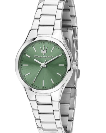 Ceas dama  Attrazione bratara otel inoxidabil argintiu verde 38mm