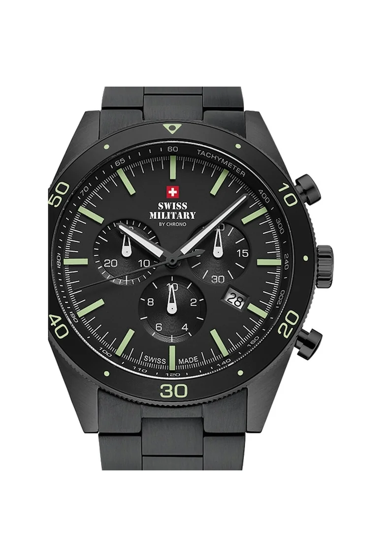 Ceas barbatesc Swiss Military SM34079.03 Cronograf 43mm, 10ATM, Negru