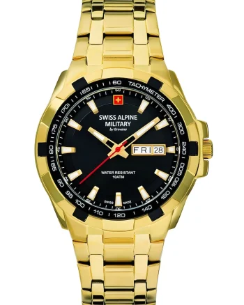 Ceas analog cu bratara metalica, Auriu
