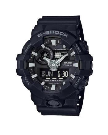 Ceas cronograf cu display analog si digital, Negru
