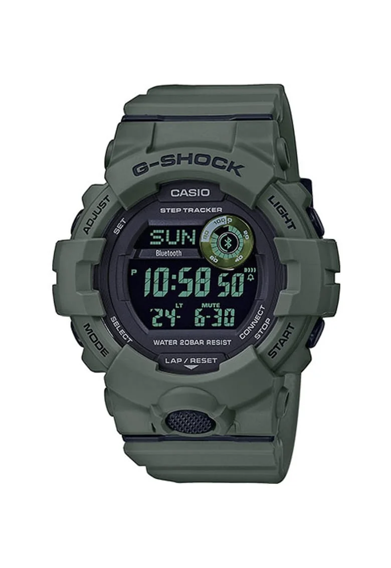 Ceas digital cu functii multiple si pedometru G-Shock, Verde