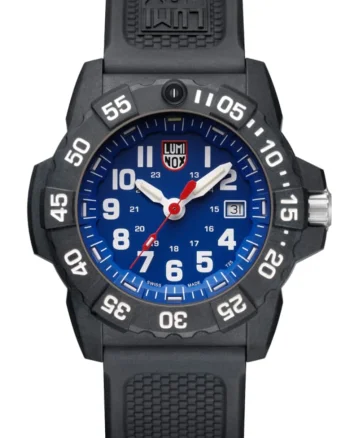 Ceas pentru barbati Navy Seal,  45 mm, Mecanism Quartz, Analog, Carbon/Cauciuc, Negru/Albastru