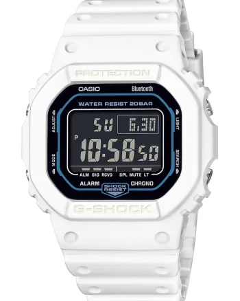Ceas digital dreptunghiular G-Shock, Negru/Alb optic
