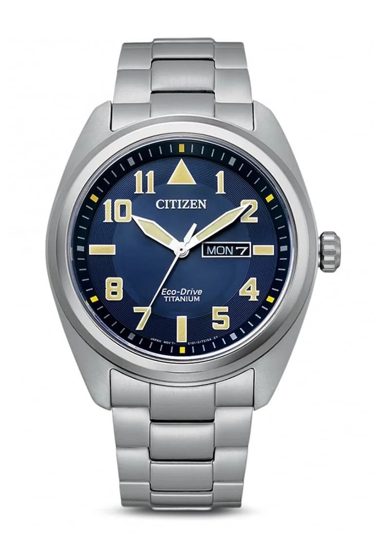 Ceas din titan Eco-Drive, Bleumarin