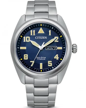 Ceas din titan Eco-Drive, Bleumarin