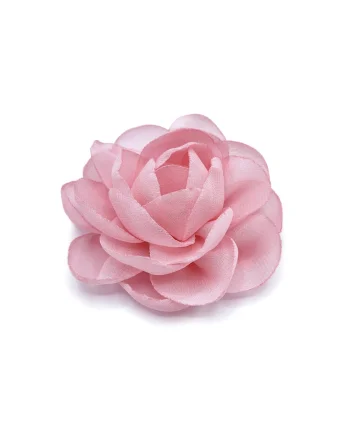Agrafa par floare trandafir,  Rose, voal rosu corai, Roz deschis