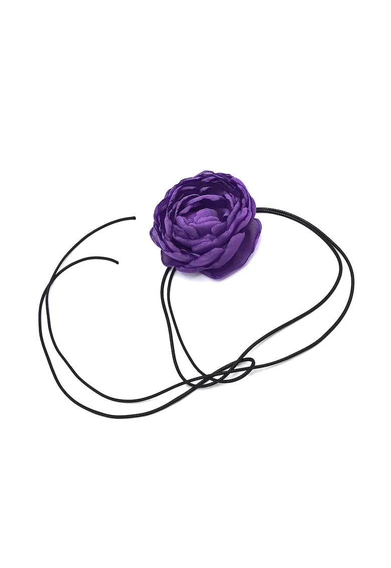 Choker Floare pe snur Fantasy, Mov