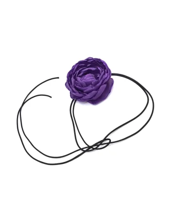 Choker Floare pe snur Fantasy, Mov