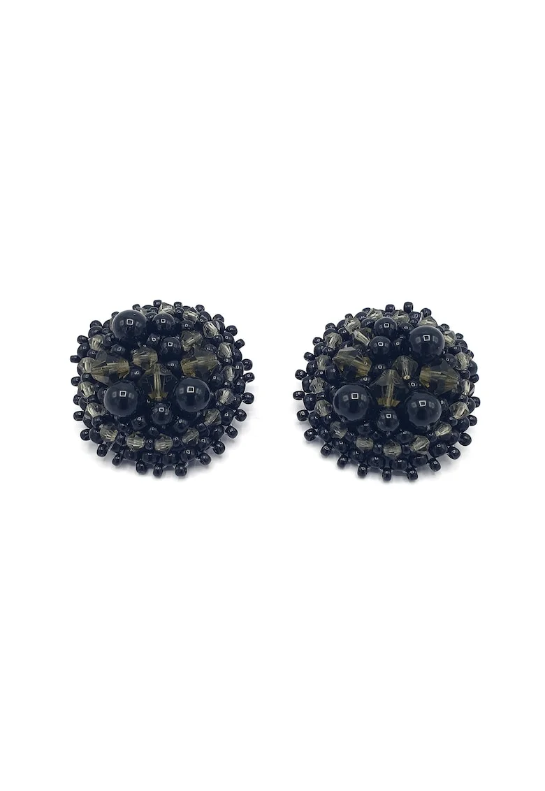 Cercei clips rotunzi,, Negru