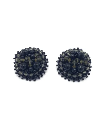 Cercei clips rotunzi,, Negru