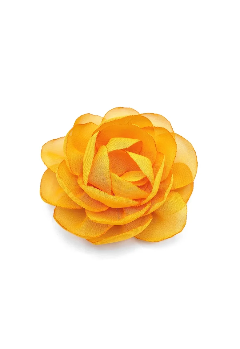 Agrafa par floare trandafir,  Rose, voal rosu corai, Portocaliu