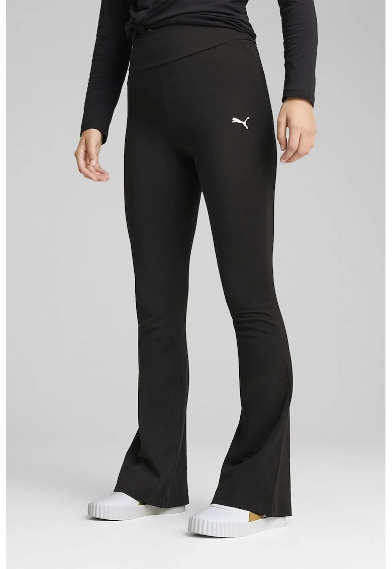 Colanti evazati cu talie inalta Essentials, Negru