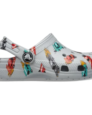 Saboti Crocs Classic Toddler Race Cars Graphic Clog Multicolor - Mirage/Multi