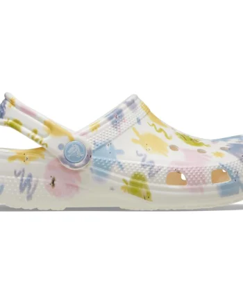 Saboti Crocs Classic Pastel Pets Clog Kids Alb - Chalk