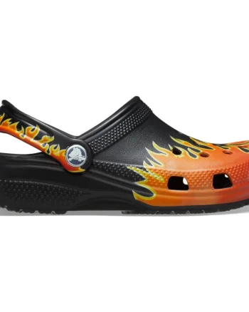 Saboti Crocs Classic Toddler Flames Clog Negru - Black/Multi