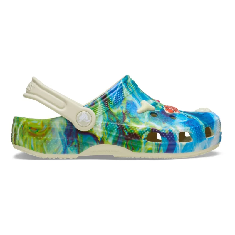 Saboti Crocs Classic Toddler Under the Sea Clog Bej - Bone