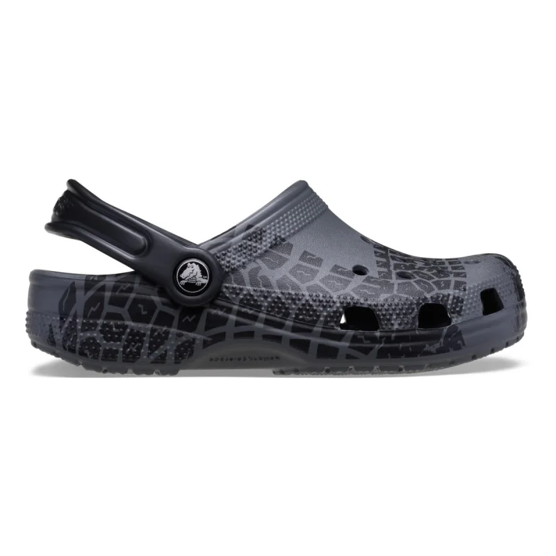 Saboti Crocs Classic Toddler Tire Print Clog Gri - Slate Grey