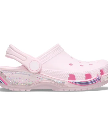Saboti Crocs Classic Toddler Star Sparkle Shaker Clog Roz - Pink Milk