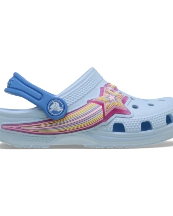 Saboti Crocs Classic Toddler Star Lights Clog Albastru - Blue Frost