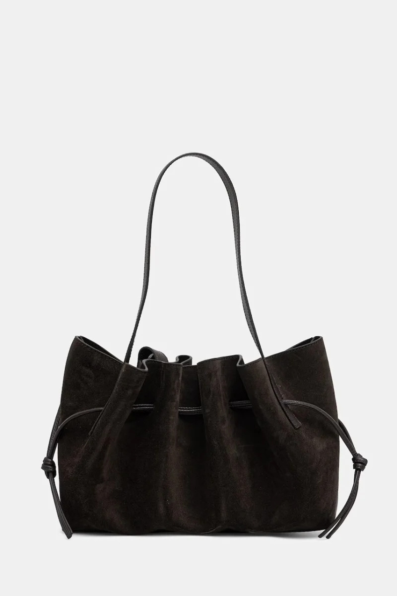 Yuzefi hobo bag pentru femei din piele întoarsă SCALLOP SHOULDER