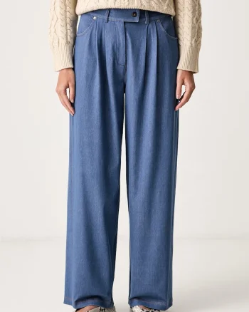 MM by Max Mara pantaloni pentru femei cu vâscoză MMLGESTRO