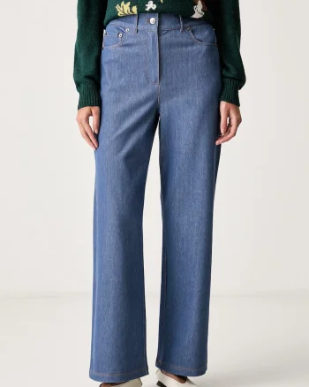 MM by Max Mara pantaloni pentru femei cu bumbac MMLEMIRO