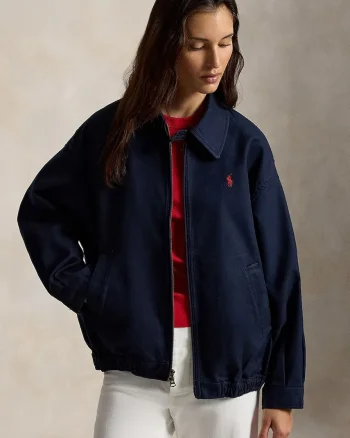 Polo Ralph Lauren geacă oversize pentru femei din bumbac