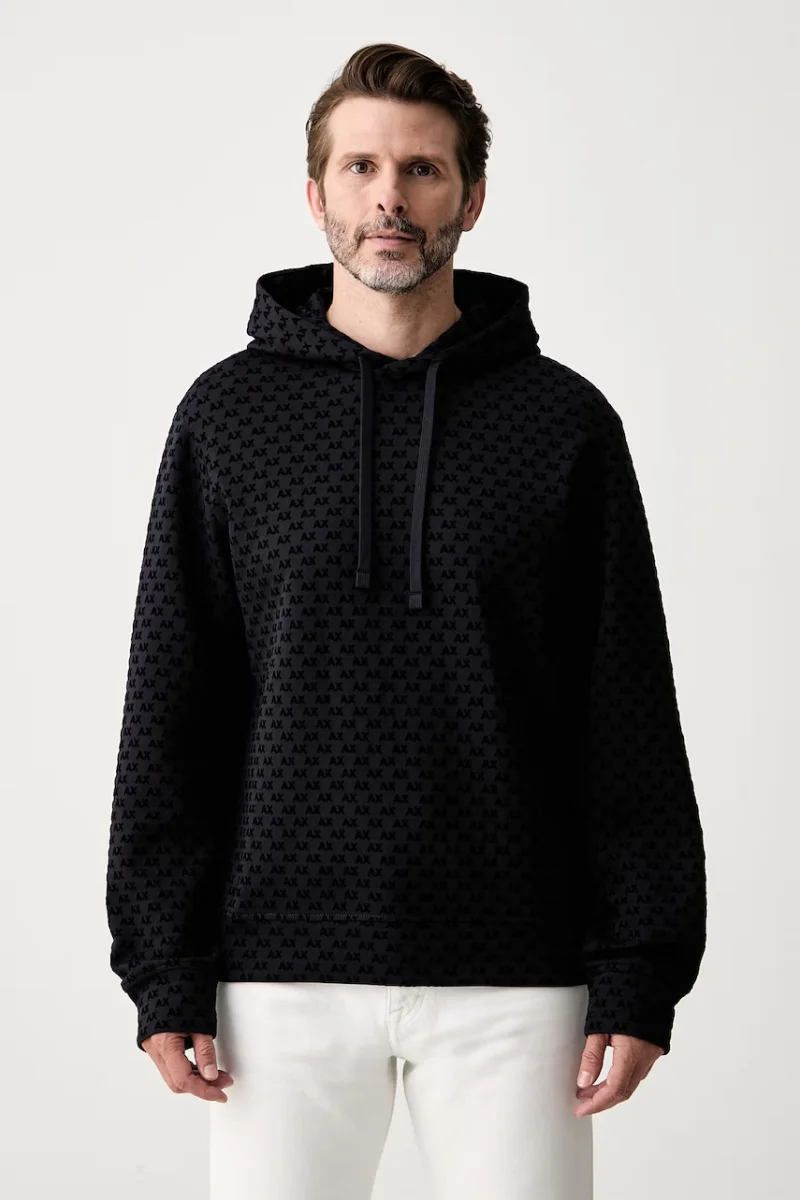 Armani Exchange hanorac cu glugă pentru bărbați cu bumbac