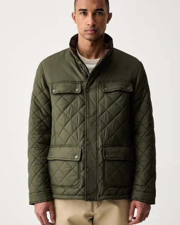 U.S. Polo Assn. jachetă pentru bărbați DIAMOND QUILTED FUNNEL