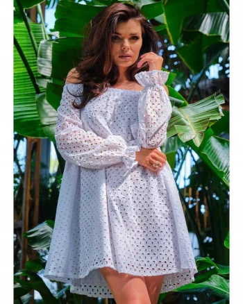 Rochie dama,  Bumbac,Alb