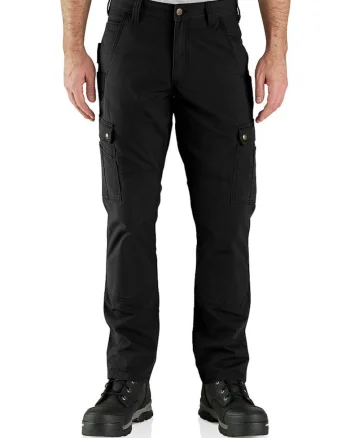 Pantaloni cargo  negri, ripstop, barbati