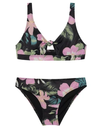 Costum de baie fete,  multicolor, floral, poliester-elastan