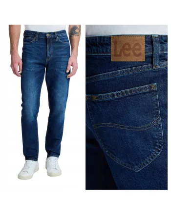Pantaloni Jeans Barbati,  Austin, 33/32, Croi Slim Fit, Stil Drept, Inaltime Talie Medie, Inchidere Fermuar, Albastru
