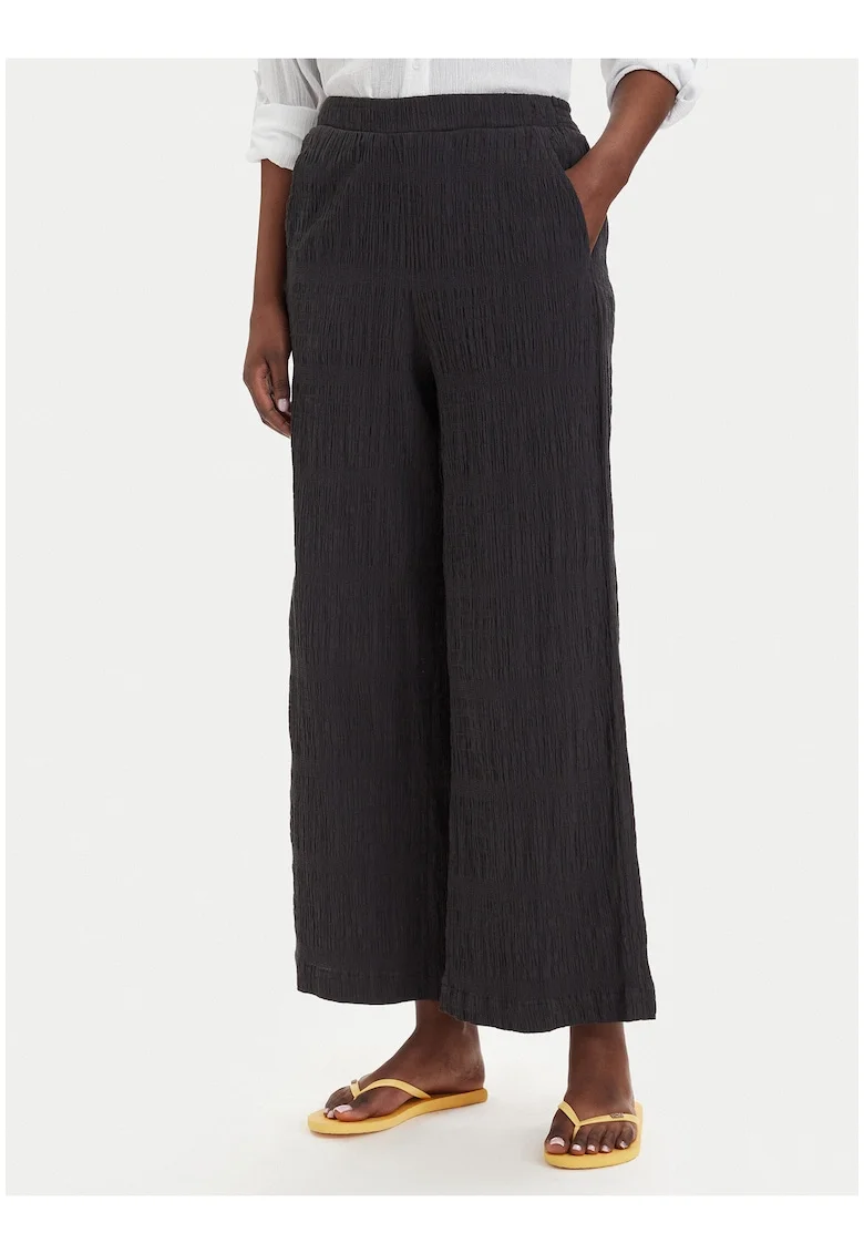 Pantaloni dama,  casual, negru, bumbac