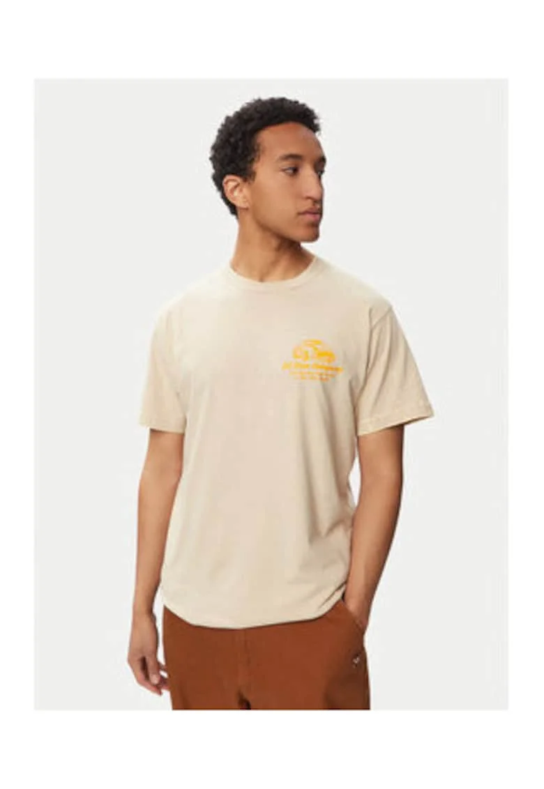Tricou barbati,  bej, bumbac, imprimeu grafic