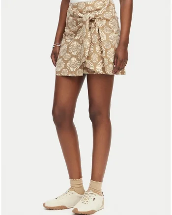 Fusta mini,  multicolor, bumbac si viscoza, casual, imprimeu floral