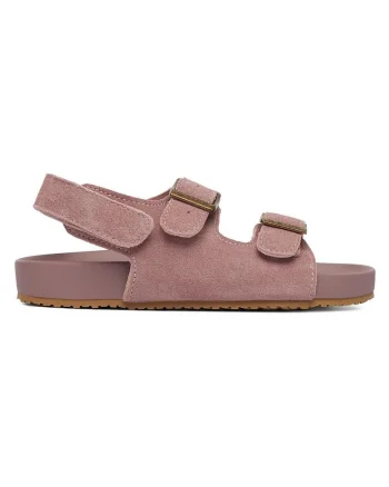 Sandale fete G-Star Raw, piele intoarsa, roz, inchidere velcro, material interior piele ecologica