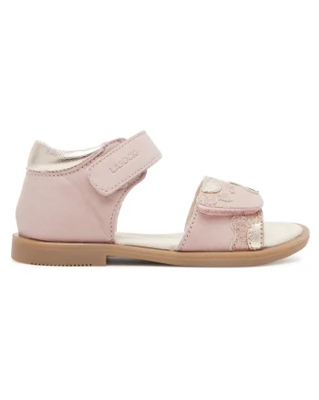 Sandale pentru fete,  bej, piele intoarsa, sistem inchidere Velcro, fete