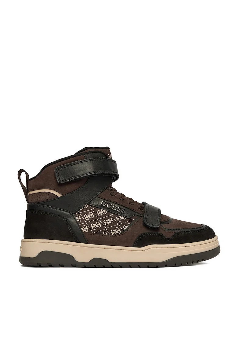 Tenisi barbati,  piele naturala, velcro, maro