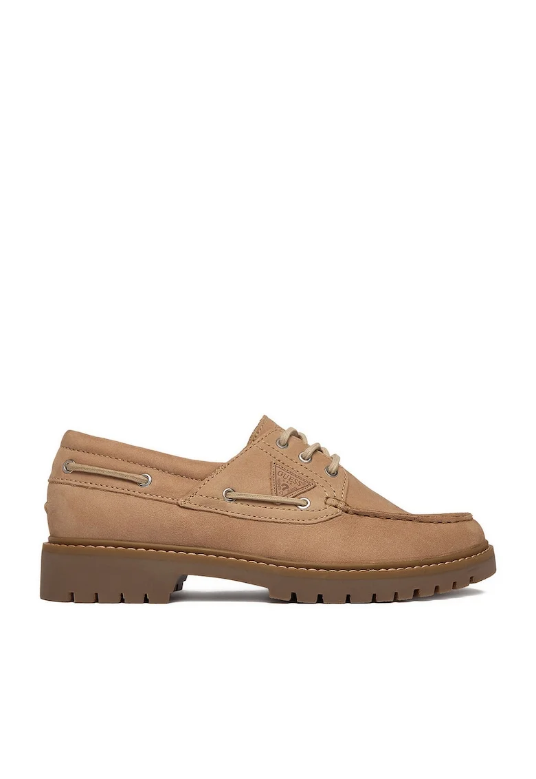 Pantofi barbati,  piele naturala, bej, varf rotund