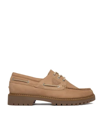 Pantofi barbati,  piele naturala, bej, varf rotund