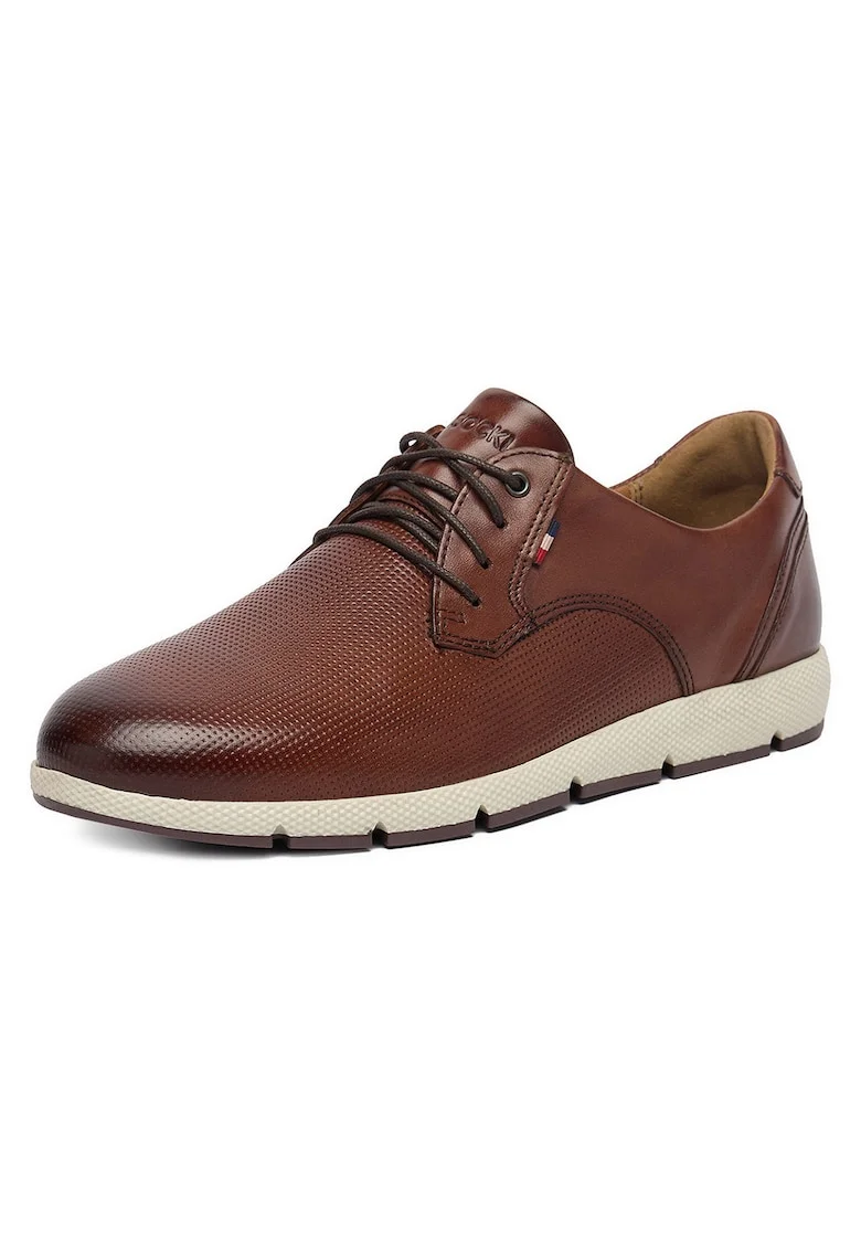 Pantofi barbati,  piele naturala, maro, varf rotund