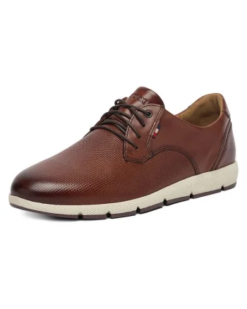 Pantofi barbati,  piele naturala, maro, varf rotund