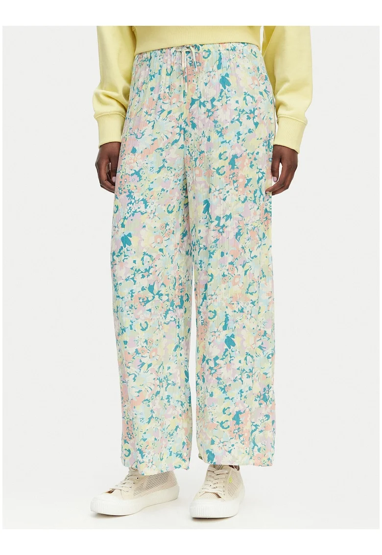 Pantaloni dama,  casual, multicolor, viscoza