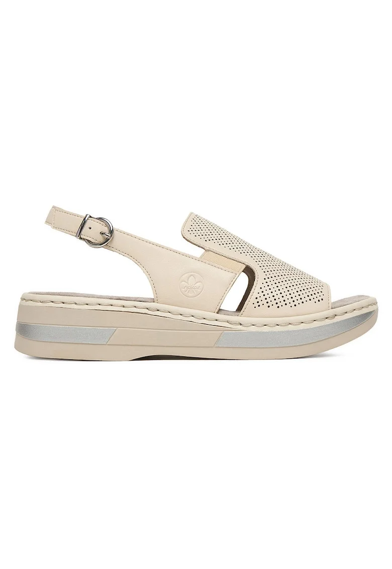 Sandale dama,  V5951-60, crem, piele naturala, catarama