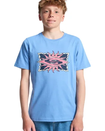 Tricou de bumbac cu imprimeu Starfish, Rosu stins/Albastru glaciar